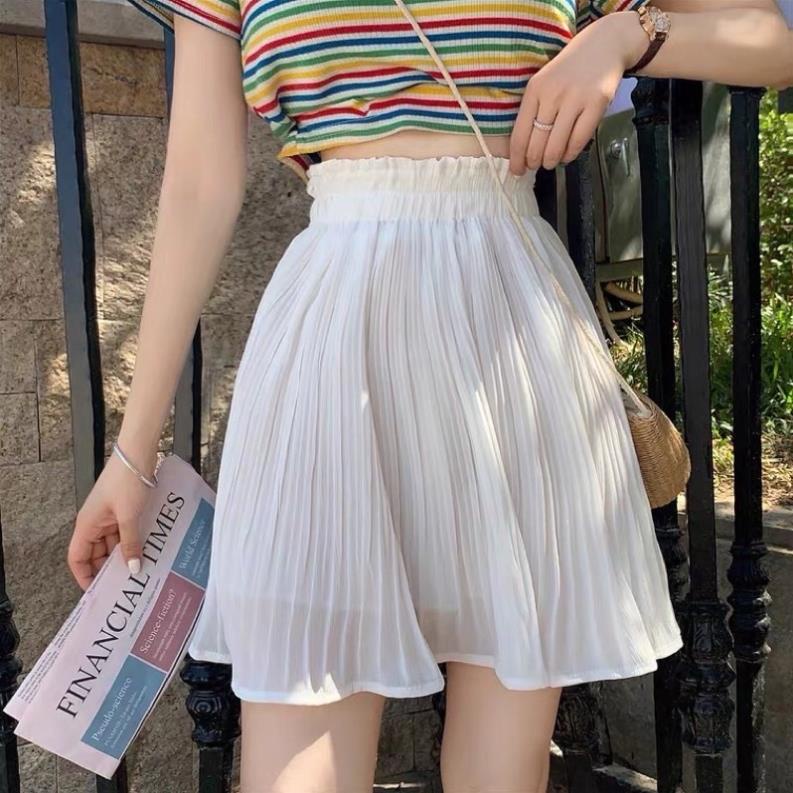 🌱 Chân váy xếp ly lưng chun có lót trong - Chân váy xoè nhẹ dập ly ulzzang 🌱