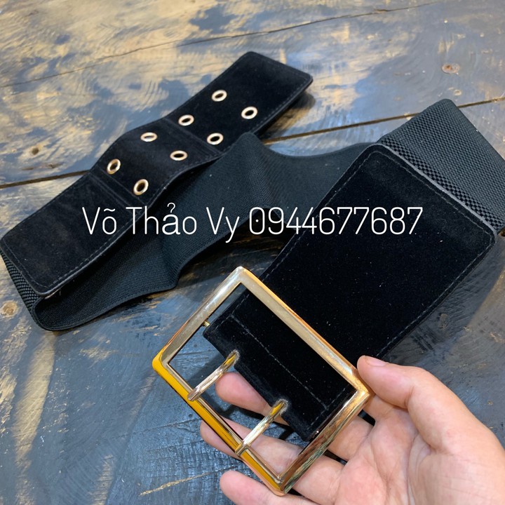 Đai váy nhung bản 7 cm, hàng 8 lỗ