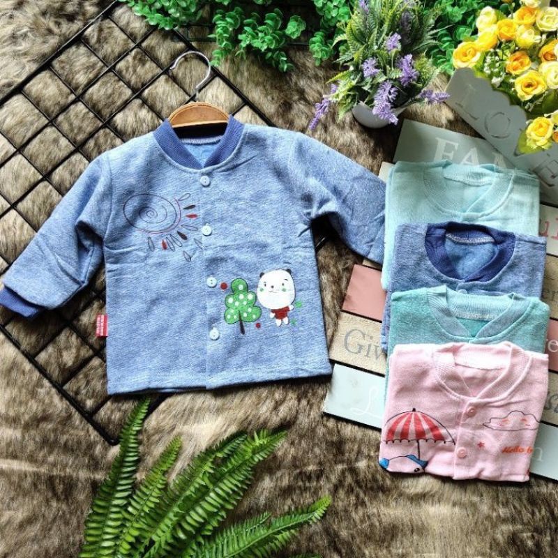 Áo Nỉ Bông Sơ sinh Cổ Tàu Mềm Ấm Cho Bé 3-10kg M21