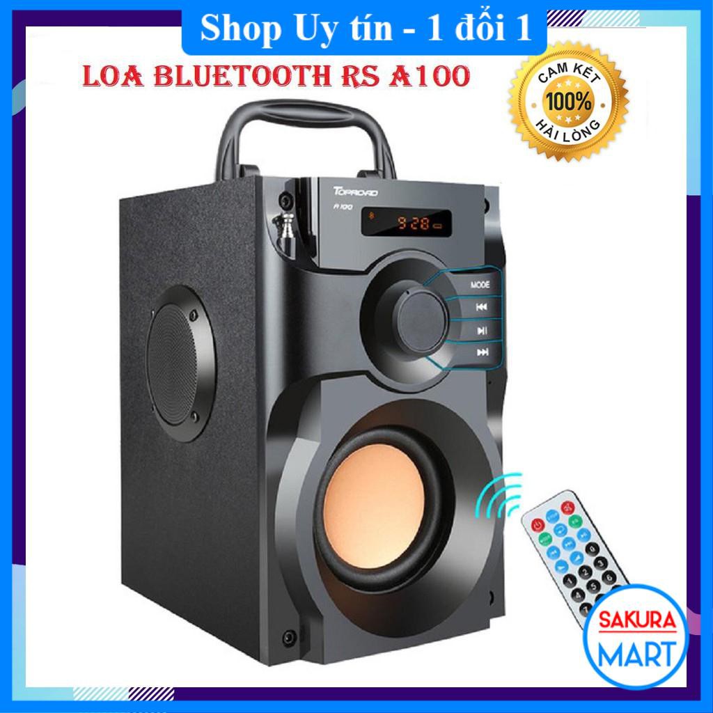 Loa bluetooth mini, Loa Bluetooth RS A100 có điều khiển từ xa, Chất lượng cao Âm BASS Siêu trầm  ⭐ LỖI 1 ĐỔI 1