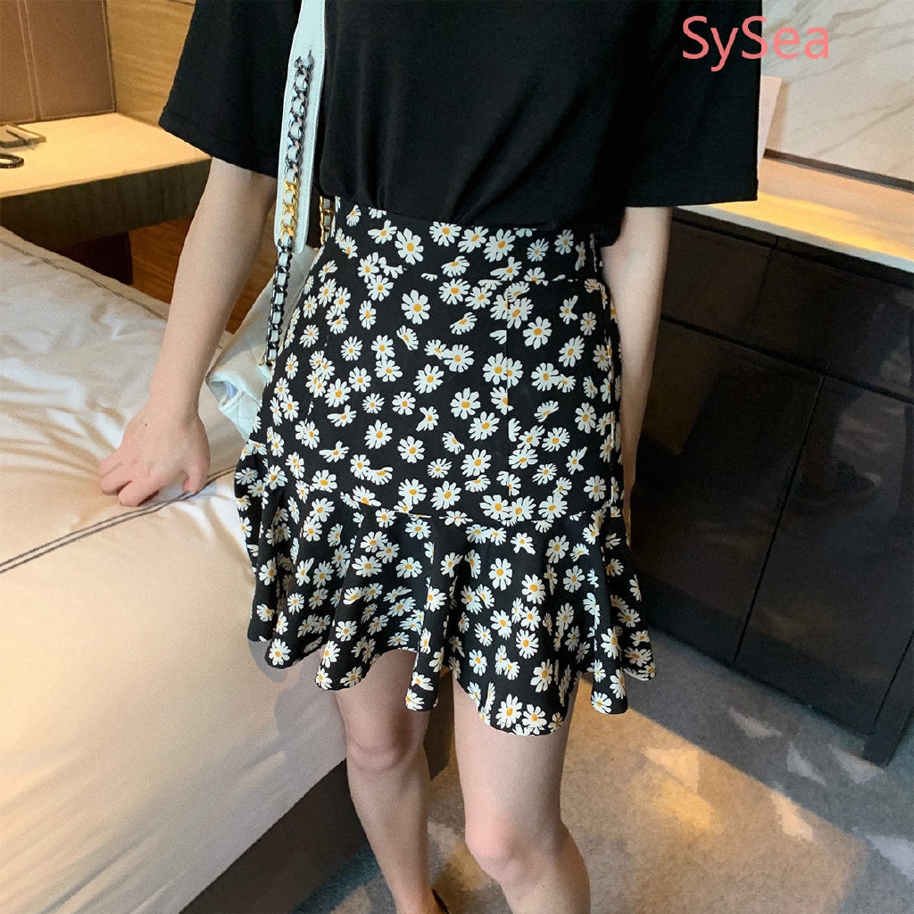 Chân Váy Lưng Cao Hoạ Tiết Hoa Nữ Tính