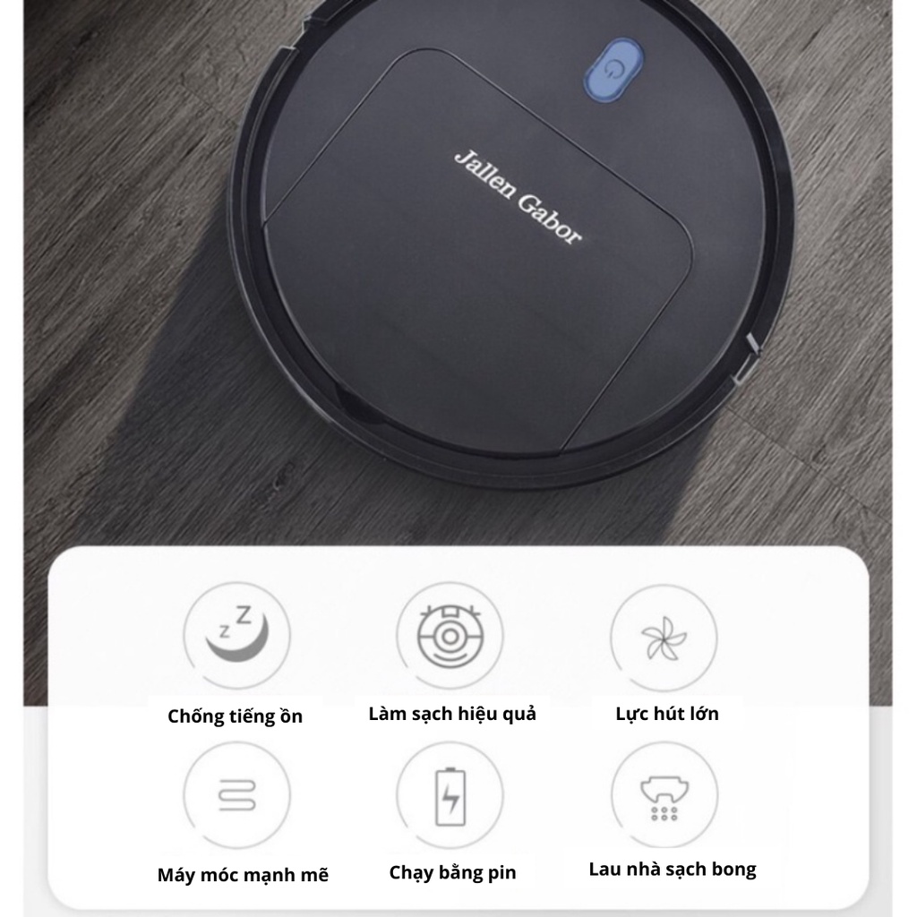 Robot Hút Bụi Jallen Gabor IS25 Thông Minh - Máy Hút Bụi Lau Nhà Tự Động Giá Rẻ