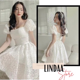 Đầm dự tiệc ren hoa mai đan dây lưng sofia dress