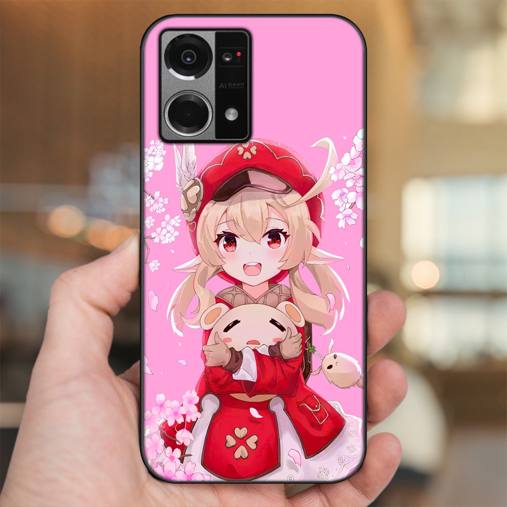 Ốp lưng Oppo Reno 7 4G viền đen in hình Klee Genshin Impact