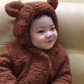 💓💓 Combo Áo Khoác lông cừu tai gấu giữ  ấm cho bé trai và bé gái
