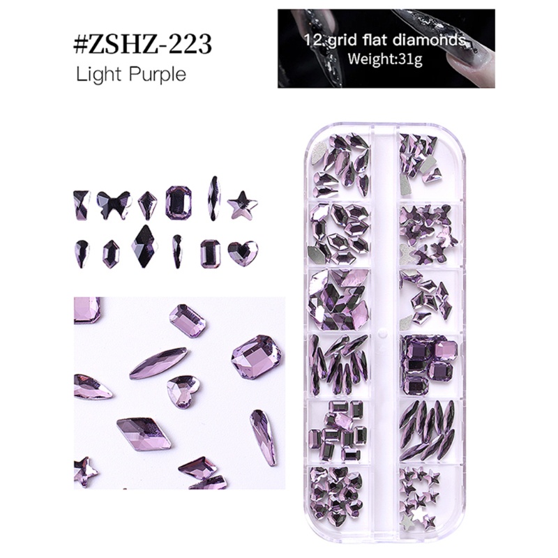 Youyo Bộ Đá Fluoresce Pha Lê Trong Suốt Lấp Lánh Bất Đối Xứng