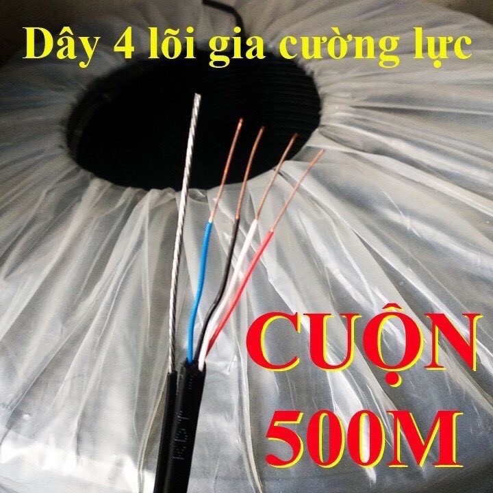 Dây cáp mạng 4 Lõi 1 cường lực (Dành cho camera IP và Camera đi Balun)