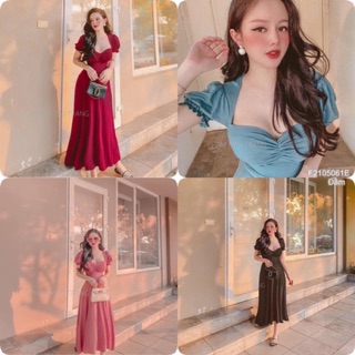 Đầm maxi xoè nhún ngực