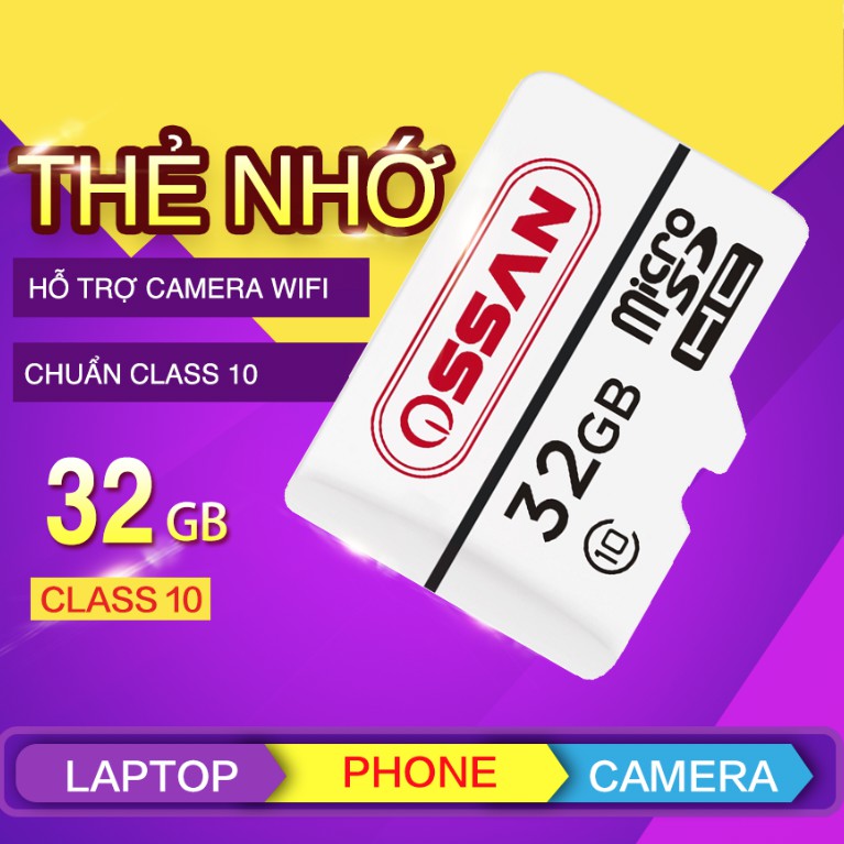 Thẻ Nhớ Ossan 32G U1 Micro SDHC Dùng Cho Camera Yoosee