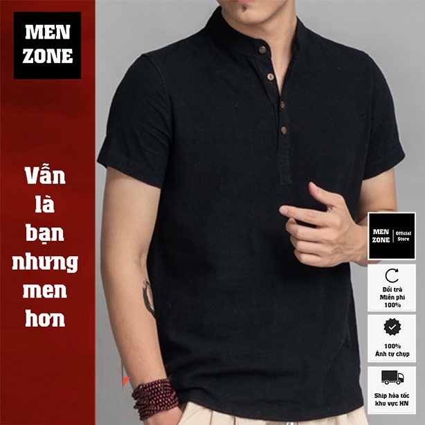 Áo Đũi Nam Cổ Tàu, Áo Cộc Tay Nam MENZONE
