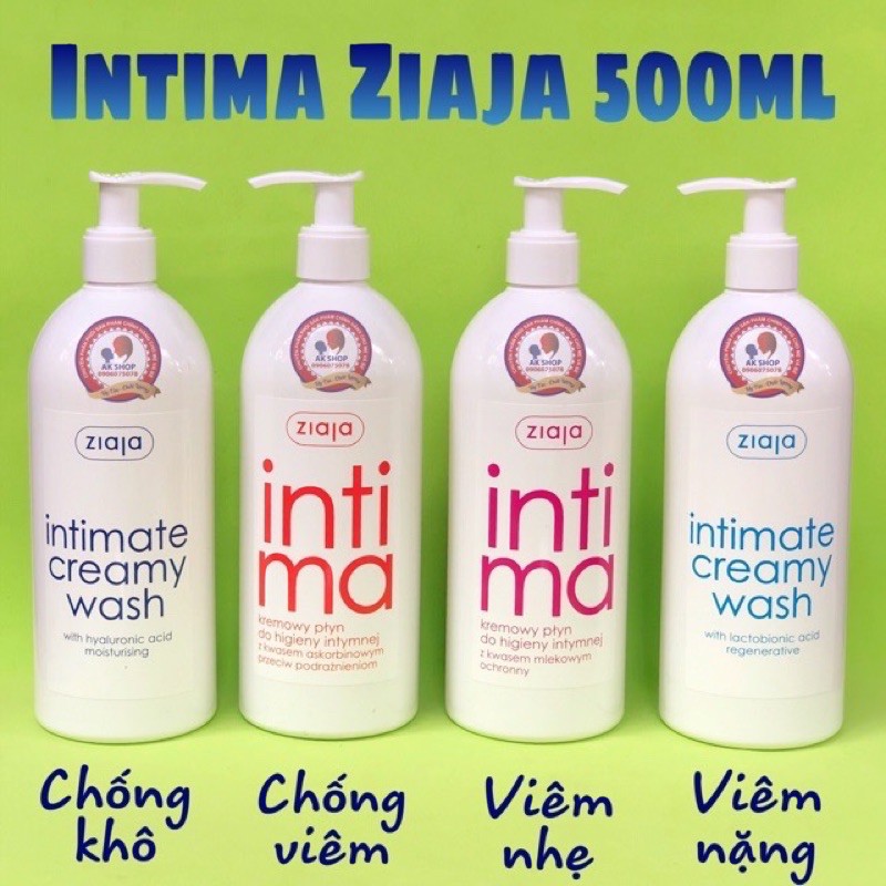 Dung dịch rửa vệ sinh dạng sữa intima ziaja 200ml và 500ml