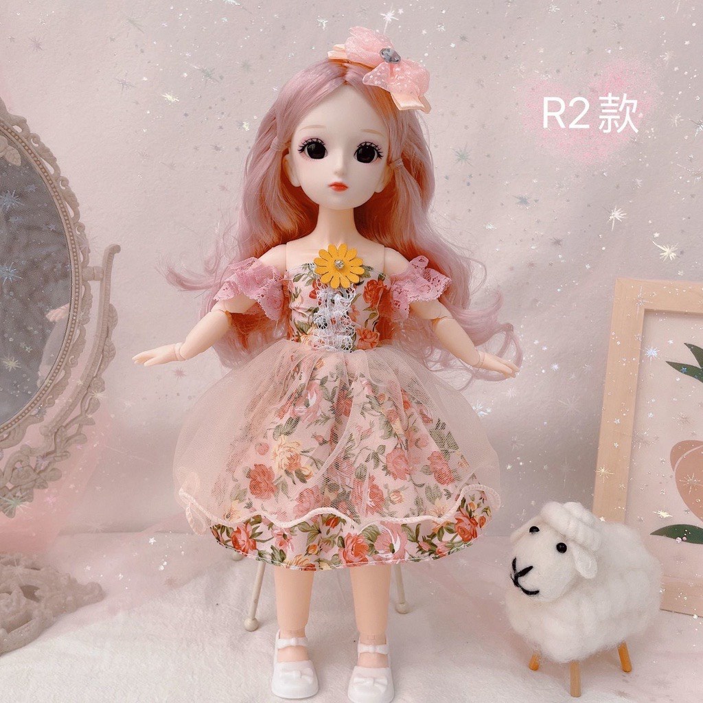 búp bê đồ chơi Barbie 3D 30cm 23 khớp cử động độc đáo cho bé