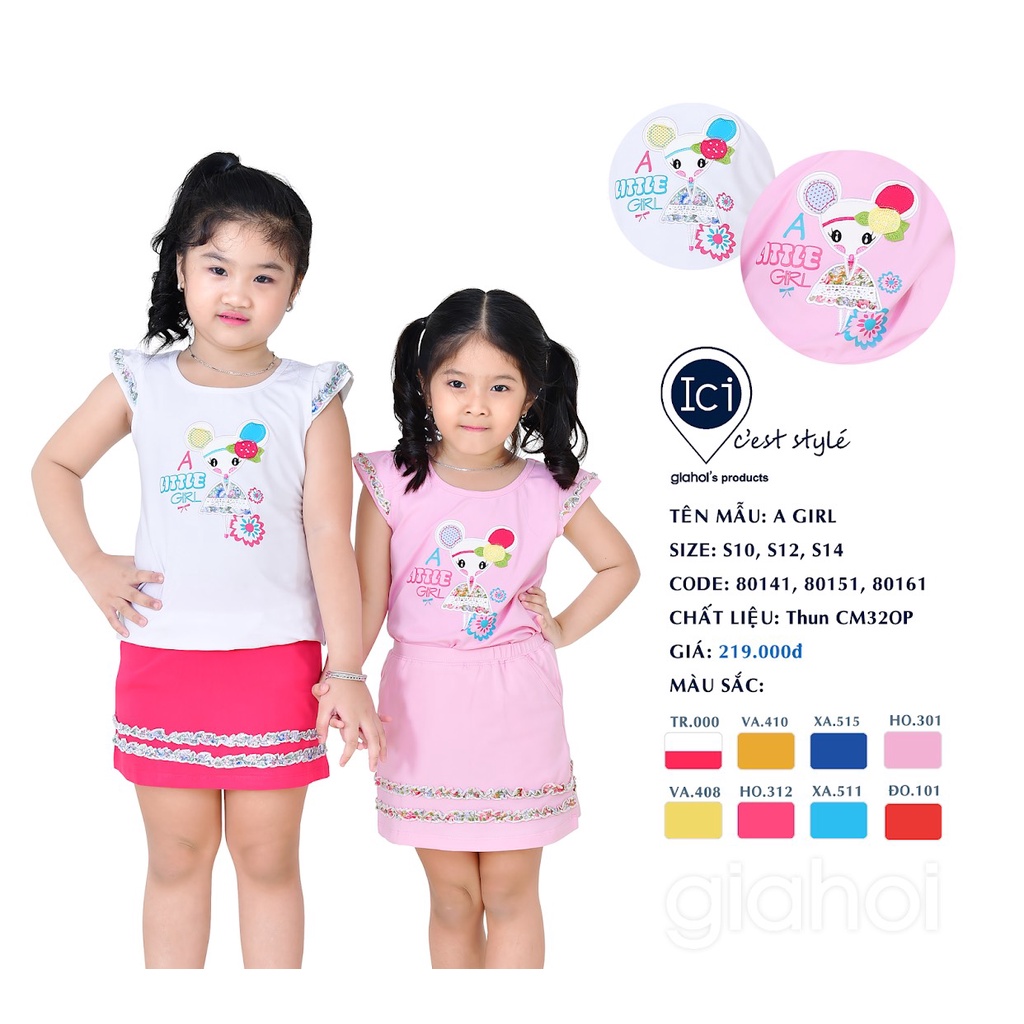 Bộ Bé Gái Gia Hồi váy quần