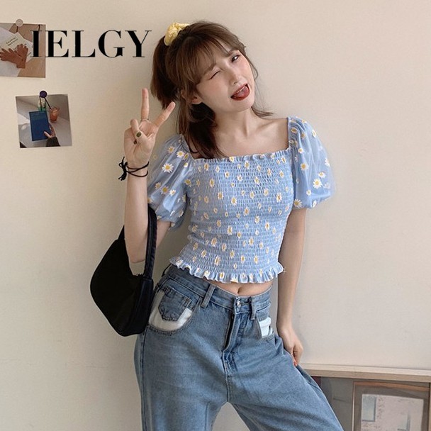 Áo Kiểu Trễ Vai Tay Phồng In Hoa Cúc Xinh Xắn Cho Nữ | BigBuy360 - bigbuy360.vn