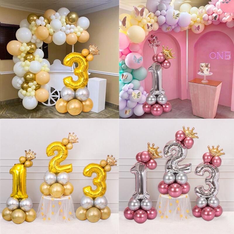 Bóng nhôm số 32 inch, màu vàng ,màu bạc phụ kiện decor sự kiện ,20-10, 8-3,trang trí sinh nhật, bóng nhôm vương miện