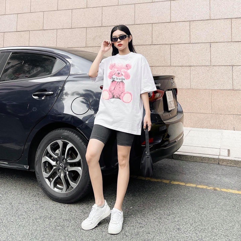 Sét bộ quần lengging áo gấu hồng, 4 đầu người TTN566