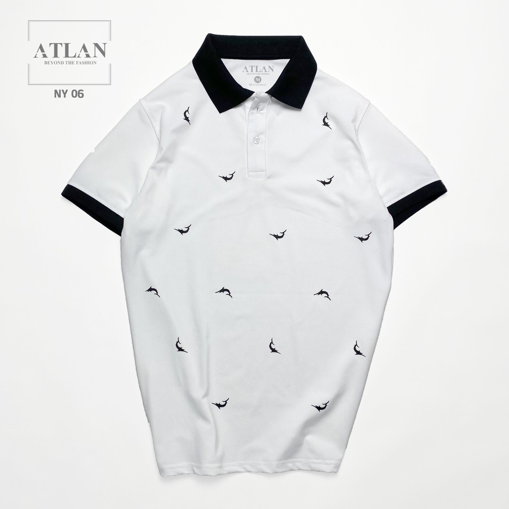 Áo Thun Nam 💖 𝘍𝘳𝘦𝘦𝘴𝘩𝘪𝘱 💖 Polo Nam In Hình Cá Heo Phối Bo Đen - NY06