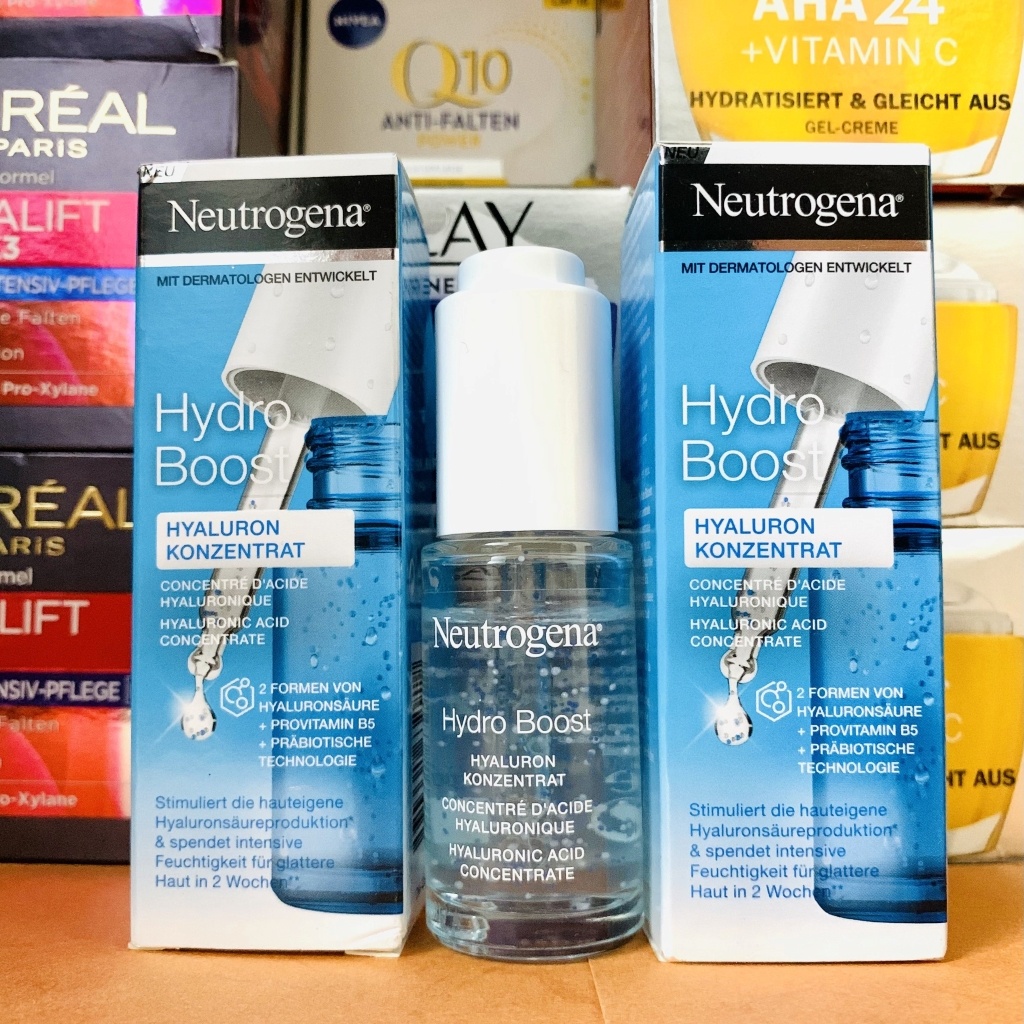 Serum Neutrogen Hyaluron với 2 dạng axit hyaluronic, Provitamin B5 & Công nghệ Prebiotic, Dưỡng ẩm chuyên sâu