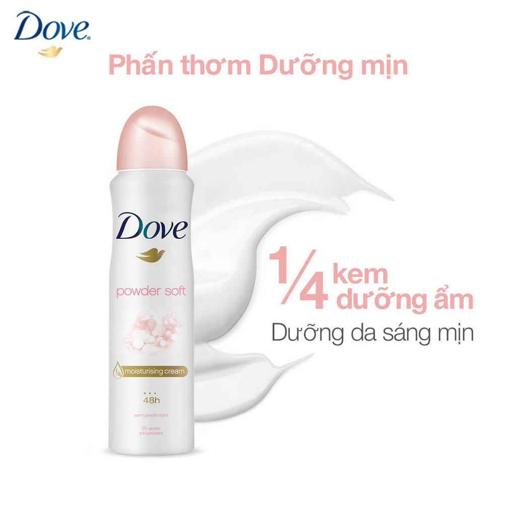 Xịt khử mùi Dove Dưỡng da Sáng mịn dành cho nữ, 150ml