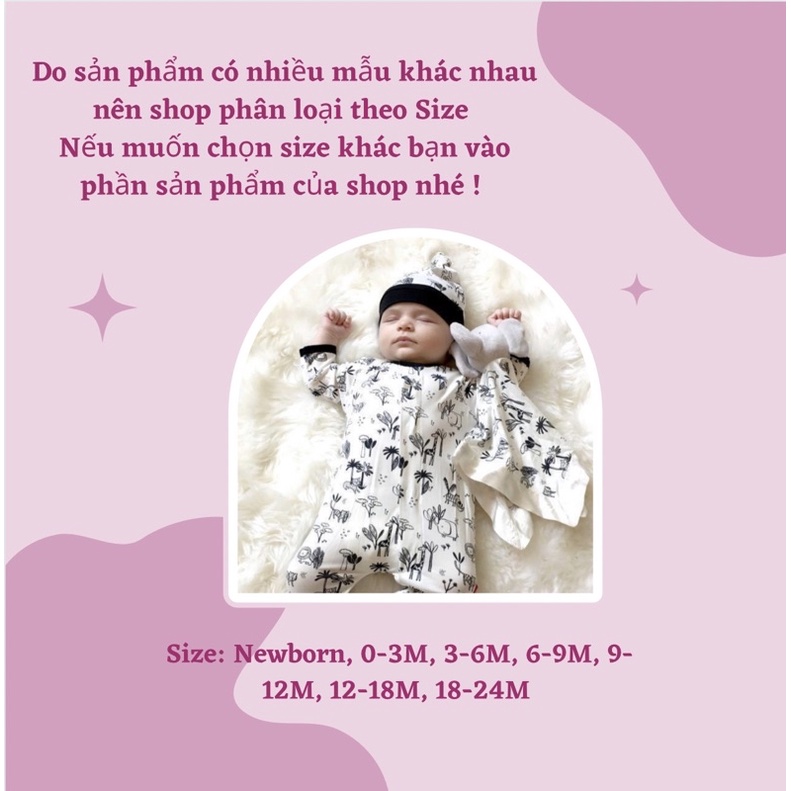 Bộ liền thân sleep body suit mềm mát cho bé từ 3 - 6 tháng, chất liệu thun lạnh cao cấp cực mềm mỏng