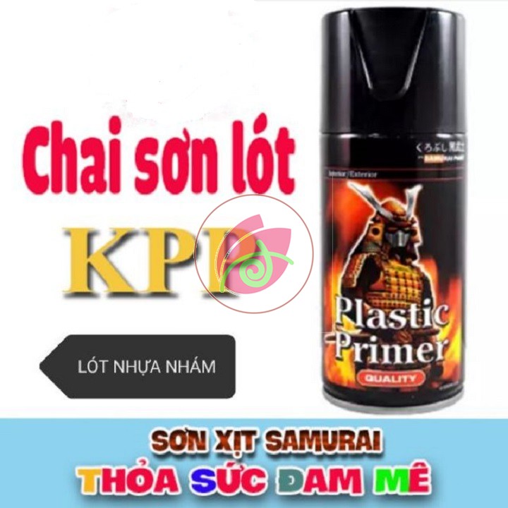 Sơn xịt Lót Nhựa plastic (nhựa nhám đen, yếm xe, dè sau xe máy, nội thất oto) - samurai KPP (300 ml)