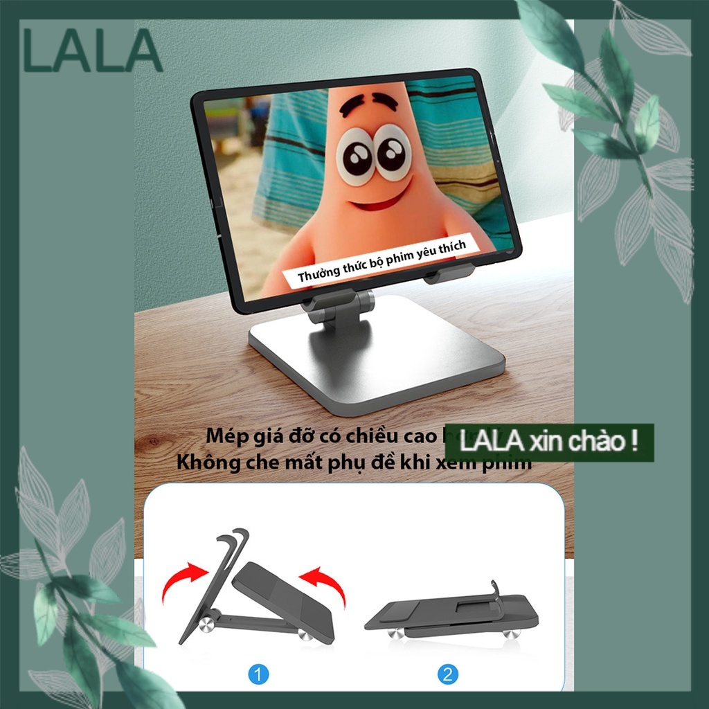 GIÁ ĐỠ / KỆ ĐỂ CHO IPAD / TABLET / ĐIỆN THOẠI KIM LOẠI NHÔM - CAO CẤP - NÂNG CHỈNH ĐỘ CAO ĐA NĂNG - CHỐNG TRƯỢT