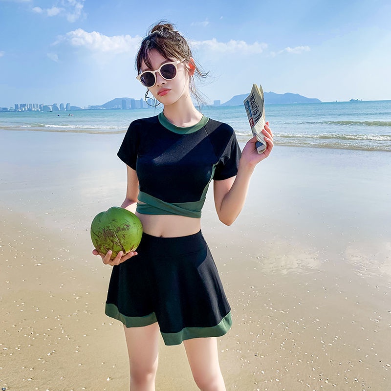 Bộ Đồ Bơi Tay Ngắn Che Phủ Bụng Phong Cách Hàn Quốc Thời Trang Cho Nữ | BigBuy360 - bigbuy360.vn