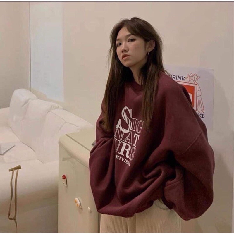 Áo Sweater cổ tròn STR SIG form rộng UlzzangChất nỉ cotton đẹp Không Bai xù⚡️Áo mùa đông ấm áp Unisex nam nữ