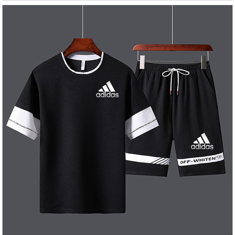 Set Áo Thun Và Quần Short Thể Thao Adidas Thời Trang Mùa Hè Cho Nam Nữ