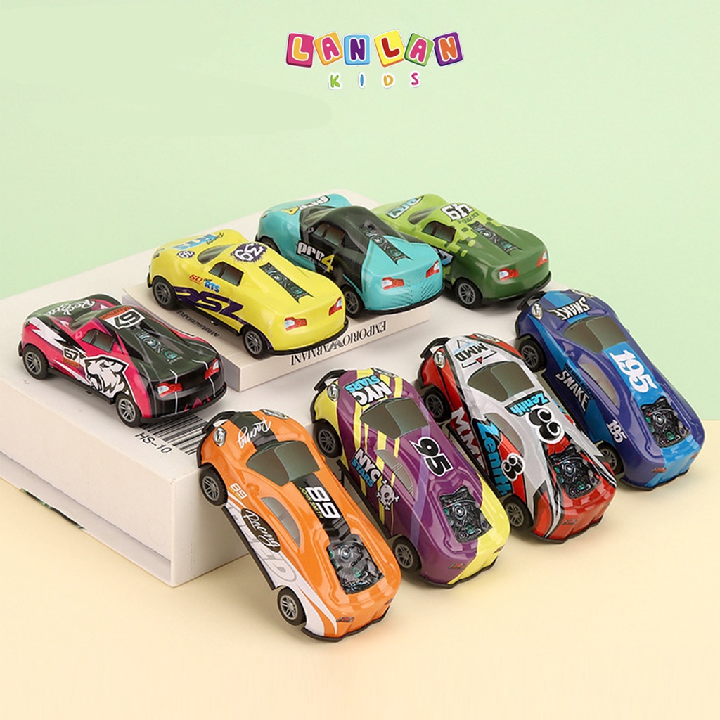 Ô tô đồ chơi bật nhảy LANLAN KIDS xe hợp kim nhào lộn 360 độ khi đụng vật cản