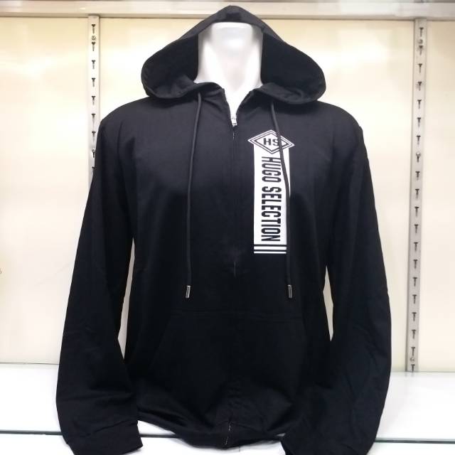 Hugo Áo Khoác Hoodie Nam Phối Khóa Kéo 72006