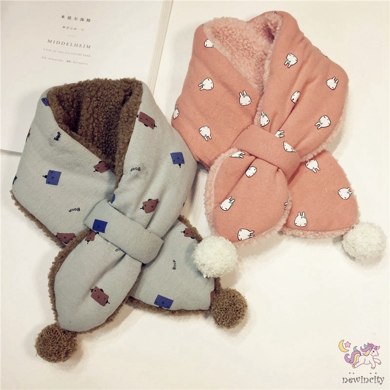 Khăn Quàng Cổ Họa Tiết Hoạt Hình Phong Cách Hàn Quốc Cho Bé