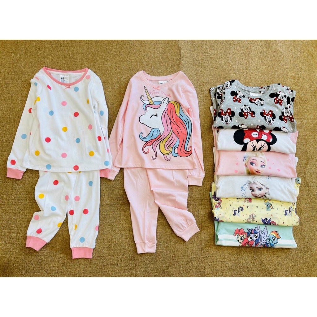 Bộ ngủ bé gái Elsa, Pony, Mine...hàng xuất dư xịn 2-10T