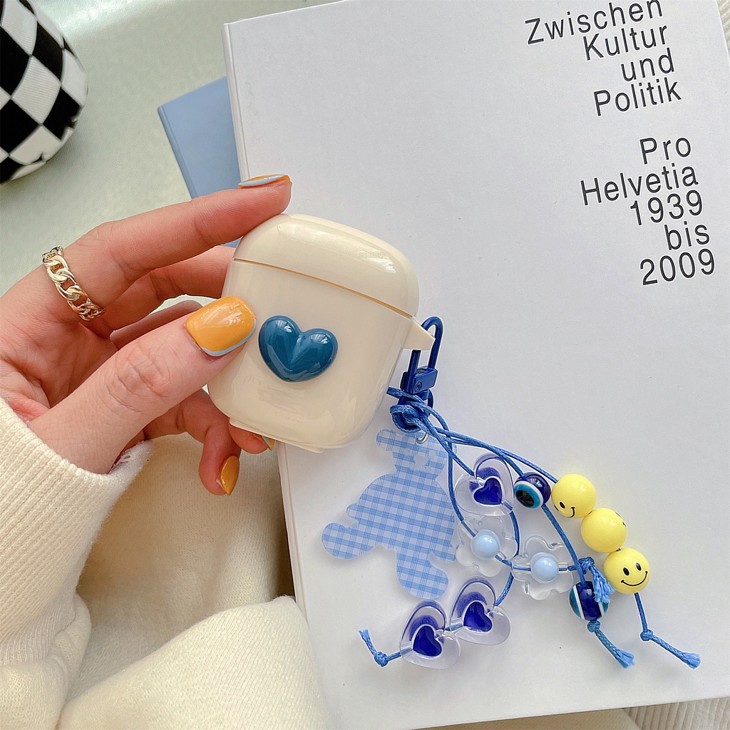 Vỏ Bảo Vệ Hộp Sạc Tai Nghe Không Dây Bluetooth Bằng tpu Mềm Màu Be Họa Tiết Hoa/Trái Tim/Hoa Hiệu Baseus Chống Sốc Cho Encok W04/W04 pro TWS