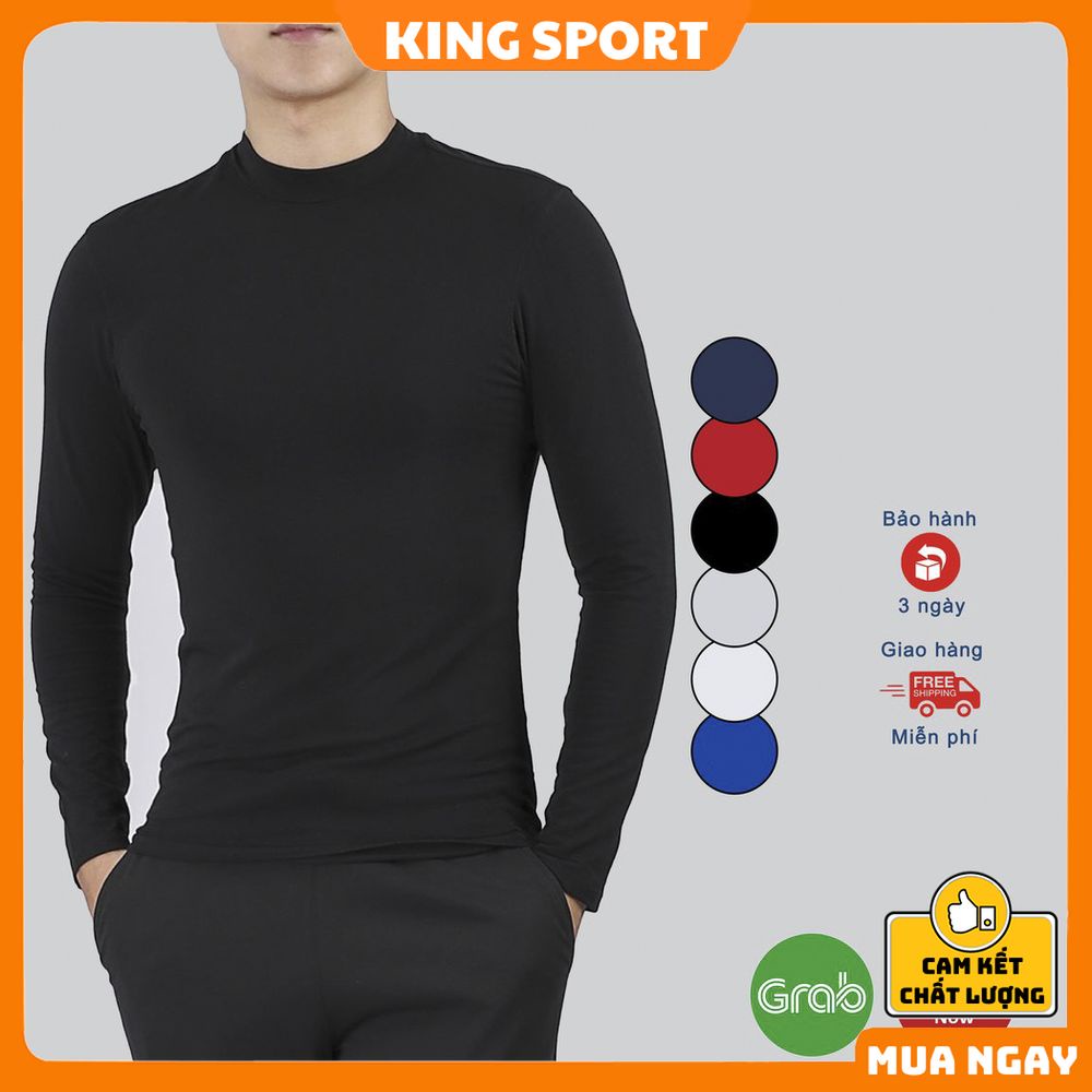 Áo giữ nhiệt nam tay dài lót nỉ KING SPORT Áo nỉ giữ nhiệt đá bóng thể thao mắc lót trong giữ nhiệt ấm áp ấm áp