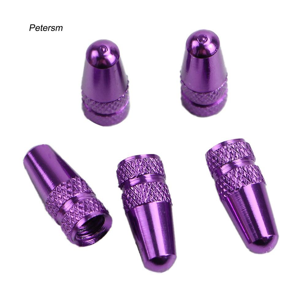 5 đầu van chống bụi bằng hợp kim nhôm mạ màu cho xe đạp kích thước 1.7cm x 0.5cm x 0.2cm