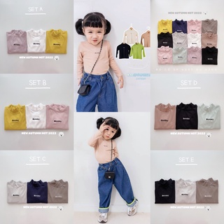 Set 3 áo cổ ba phân cho bé