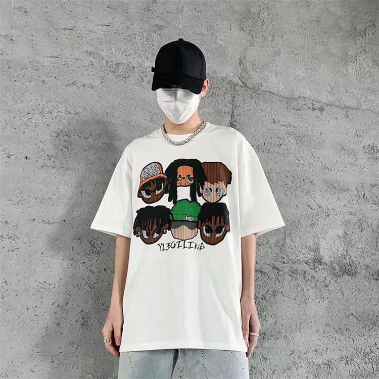 Áo Thun Cotton Tay Ngắn In Họa Tiết Phong Cách Hip hop Thời Trang Mùa Hè Cho Cặp Đôi