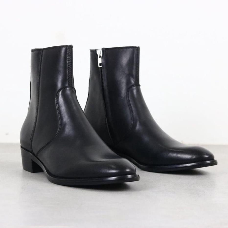 🇲🇭 Giày Bốt Khóa Kéo Zip Boots SN03 - da trơn, bóng nhẹ, cao cổ , tăng chiều cao cho nam