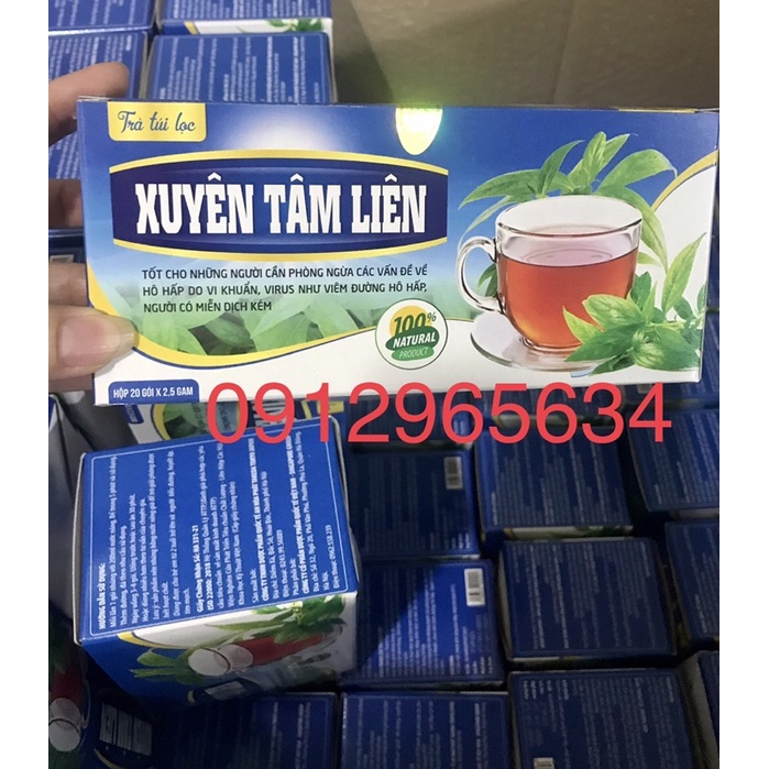 Trà Thảo mộc Xuyên Tâm Liên hỗ trợ tăng đề kháng giảm bệnh về đường hô hấp 20 gói