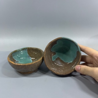 Bộ 2 chén nhỏ gốm Nhật họa tiết thạch nhũ cho bếp xinh🌼