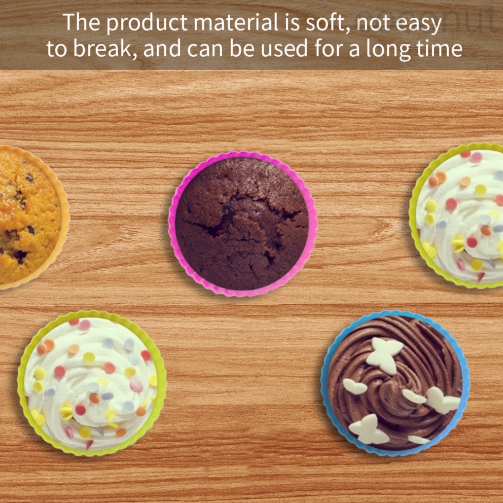 Khuôn Silicon Làm Bánh Cupcake / Socola Chống Dính Hình Tròn Màu Ngẫu Nhiên Diy