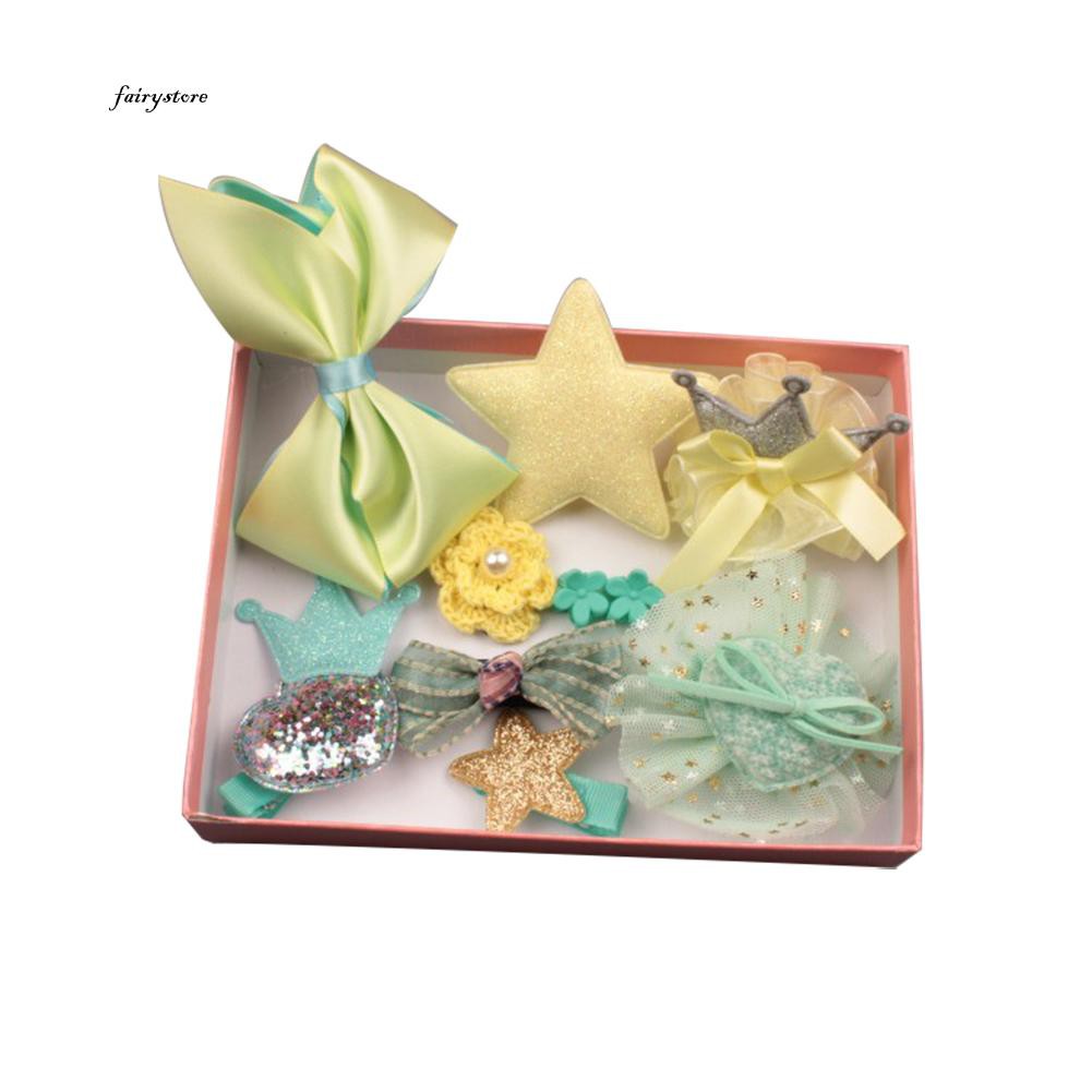 Set 10 Kẹp Tóc Nơ Dễ Thương Cho Bé Gái