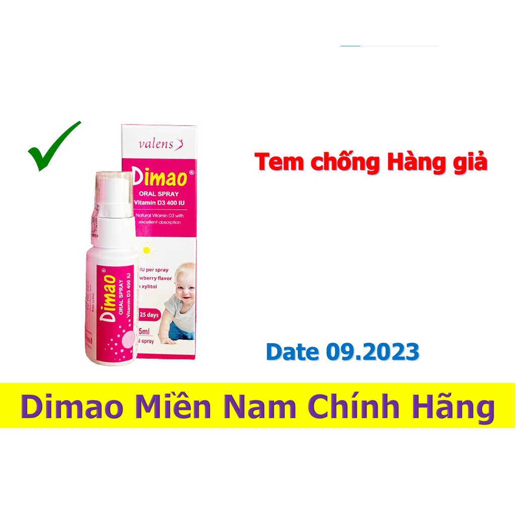 Chính Hãng-Date2023 Dimao - Vitamin D3 400UI dạng xịt - Tăng Cường Hấp Thu
