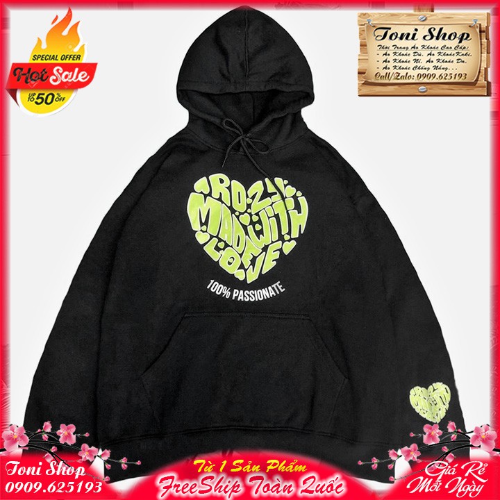 ÁO HOODIE - ÁO KHOÁC NỈ NGOẠI (HD2450 - Tim Xanh) | BigBuy360 - bigbuy360.vn