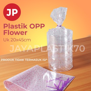 Image of Plastik Ultah Flower Uk: 20x45cm Plastik souvenir OPP pembungkus makanan + Pita isi 12