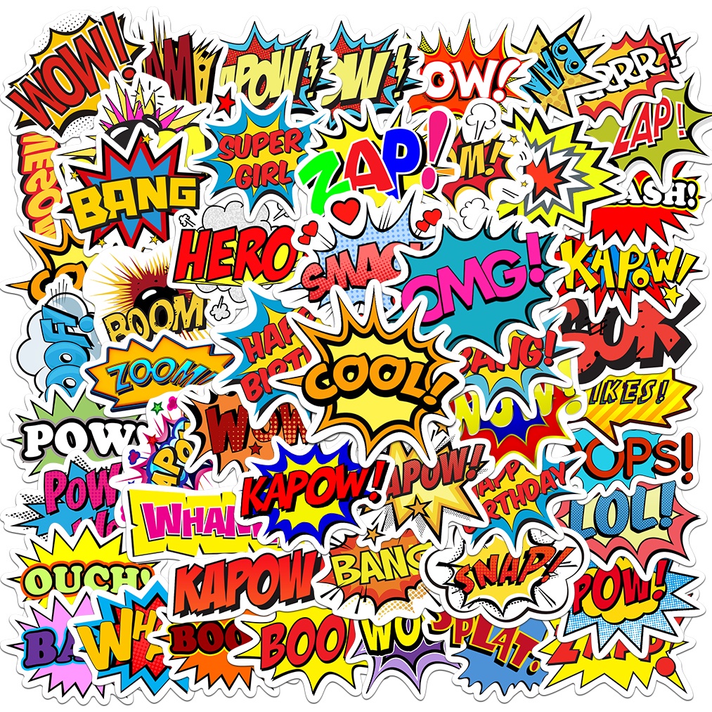 Bộ 10/50 Miếng Dán Hình Chữ Cái Tiếng Anh Hoạt Hình Chống Thấm Nước Trang Trí Đa Năng