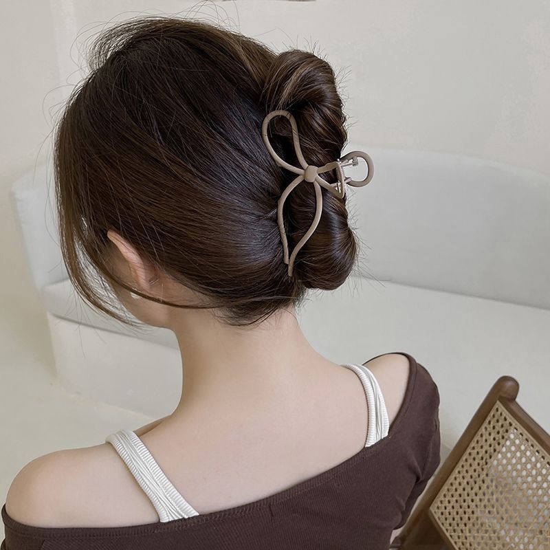 Kẹp Tóc Càng Cua Đính Nơ Kim Loại Đơn Giản Thời Trang Hàn Quốc Cho Nữ