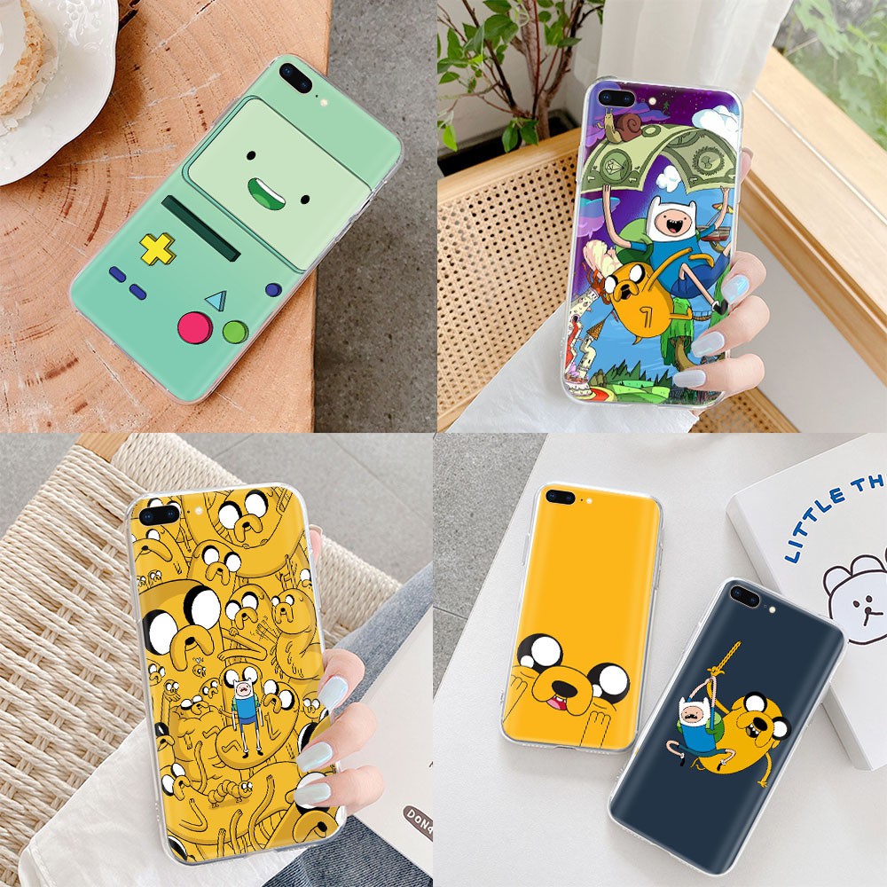 Ốp điện thoại mềm trong suốt in hình Adventure Time cho iPhone 8 7 6 6S Plus 5 5S SE 5c