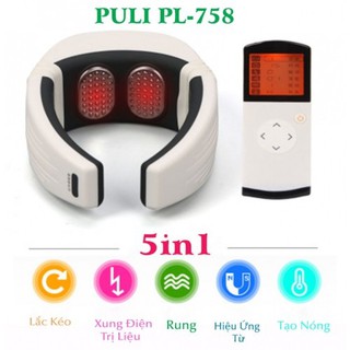 Máy massage cổ pin sạc puli pl-758 - xung điện trị liệu, rung và nóng